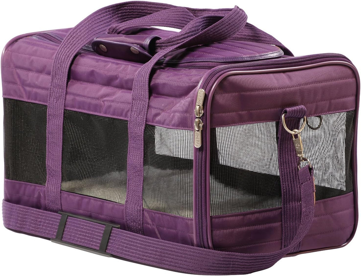 Sherpa Original Deluxe Travel Bag Pet Carrier, Airline Approved & Guaranteed-On-Board - Mesh Panels & Spring Frame, Locking Safety Zippers, Machine Washable Liner - Charcoal Gray, Medium - PuriLite