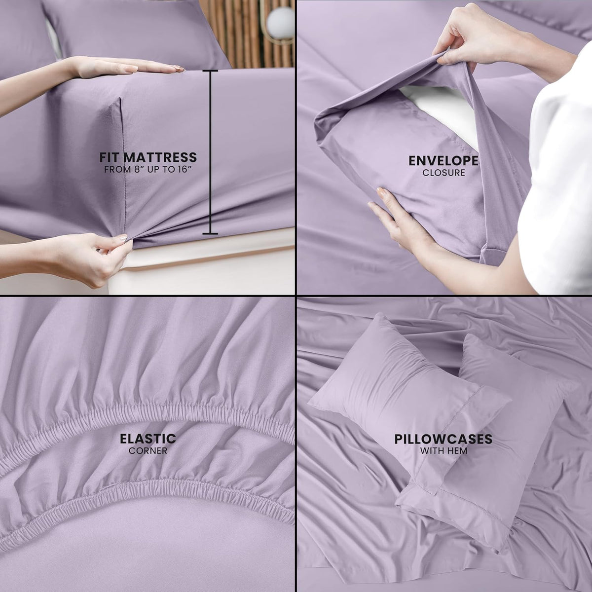 Utopia Bedding Queen Bed Sheet Set - 4 Piece Bedding - Soft Brushed Microfiber Fabric - Shrinkage & Fade Resistant - Easy Care (White) - PuriLite