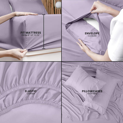 Utopia Bedding Queen Bed Sheet Set - 4 Piece Bedding - Soft Brushed Microfiber Fabric - Shrinkage & Fade Resistant - Easy Care (White) - PuriLite