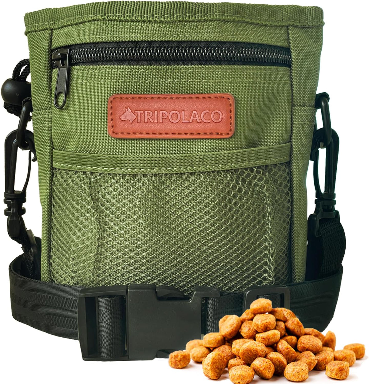 TRIPOLACO Dog Treat Pouch, Large Treat Pouches for Pet Training with Multiple Pockets, Built-in Poop Bag Dispenser & Phone Holder, 3 Wear Styles, Ideal Dog Treat Bag for Training & Walks - PuriLite