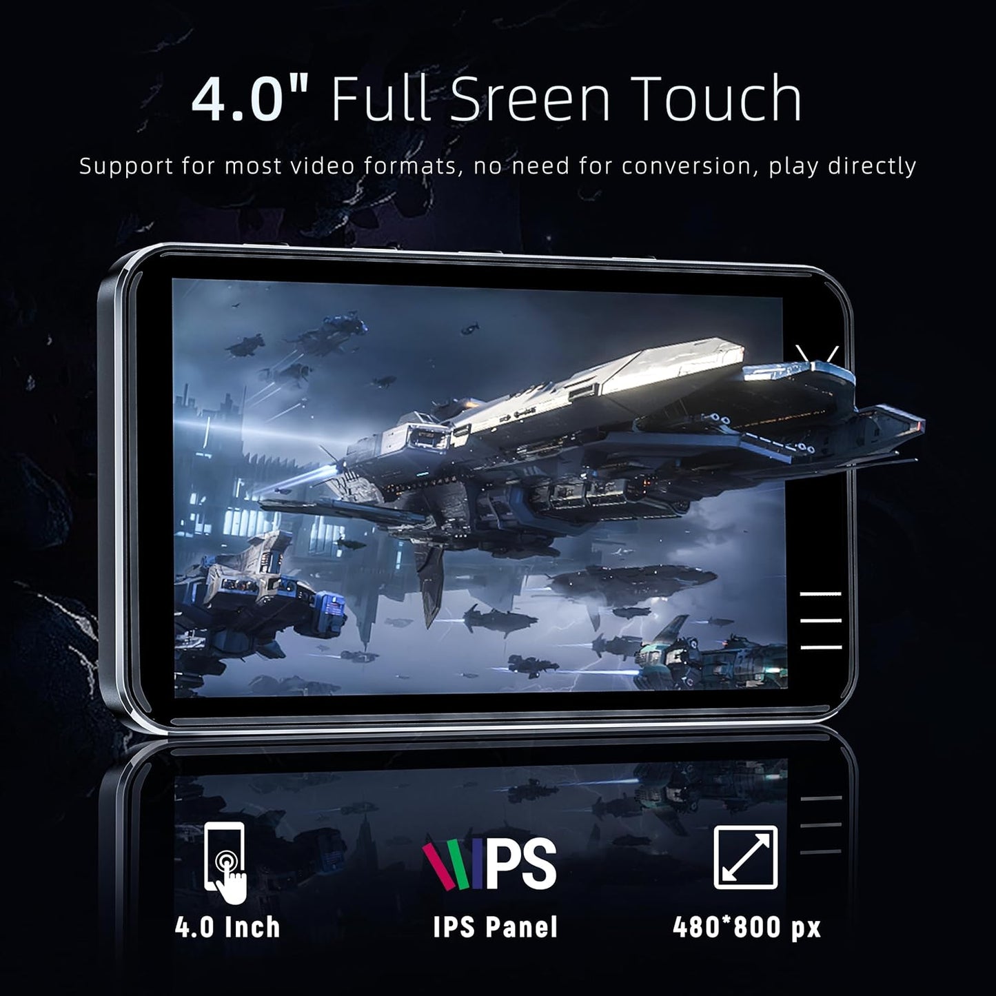 MP3 Player with Bluetooth and WiFi, Music Player with Camera Spotify Pandora,Amazon Music, 4" Touch Screen Android MP4 MP3 Player with Speaker 144GB MP4 & MP3 Player for Travel Sport - PuriLite