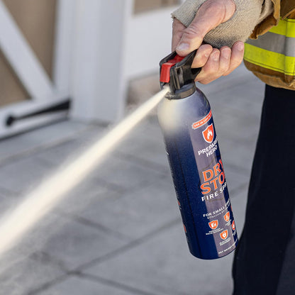 Dry Stop Fire Spray by Prepared Hero - 4 Pack - Portable Fire Extinguisher for Home, Car, Garage, Kitchen - Works on Electrical, Grease, Battery Fires & More - Compact, Easy to Use - PuriLite