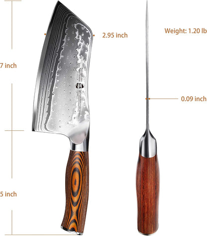 TUO Boning Knife - Razor Sharp Fillet Knife - High Carbon German Stainless Steel Kitchen Cutlery - Pakkawood Handle - Luxurious Gift Box Included - 7 inch - Fiery Phoenix Series - PuriLite