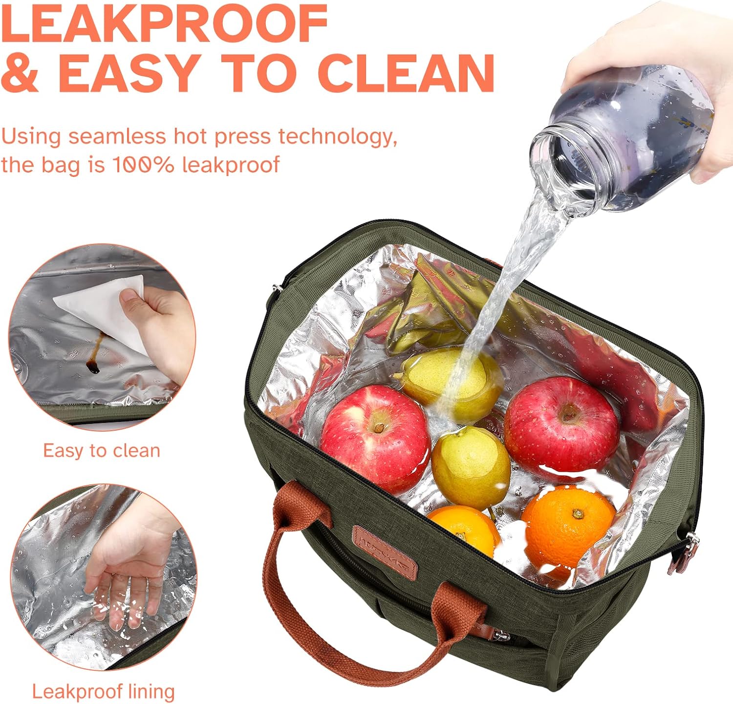 Lunch Bag for Women & Men, Insulated Lunch Box Cooler Tote Bags, Adult Reusable Lunch Boxes with Water Resistant for Work, Travel and Picnic (Grey) - PuriLite