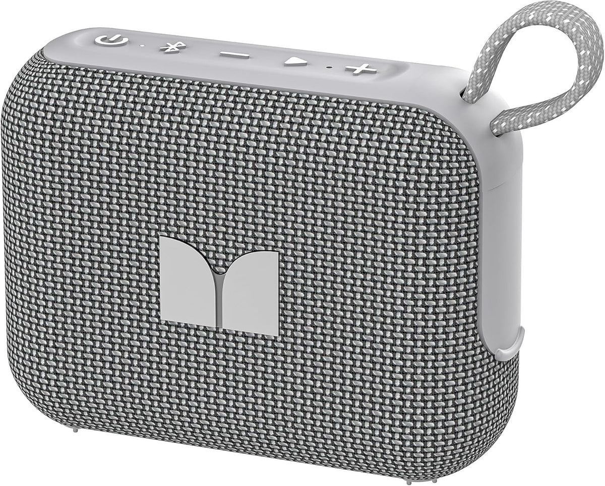 Monster Cube 1 Portable Bluetooth Speaker, IPX7 Waterproof, Bluetooth 6.0, 20H Playtime, Powerful Stereo Sound, Speaker for Home, Outdoors and Travel, Grey - PuriLite