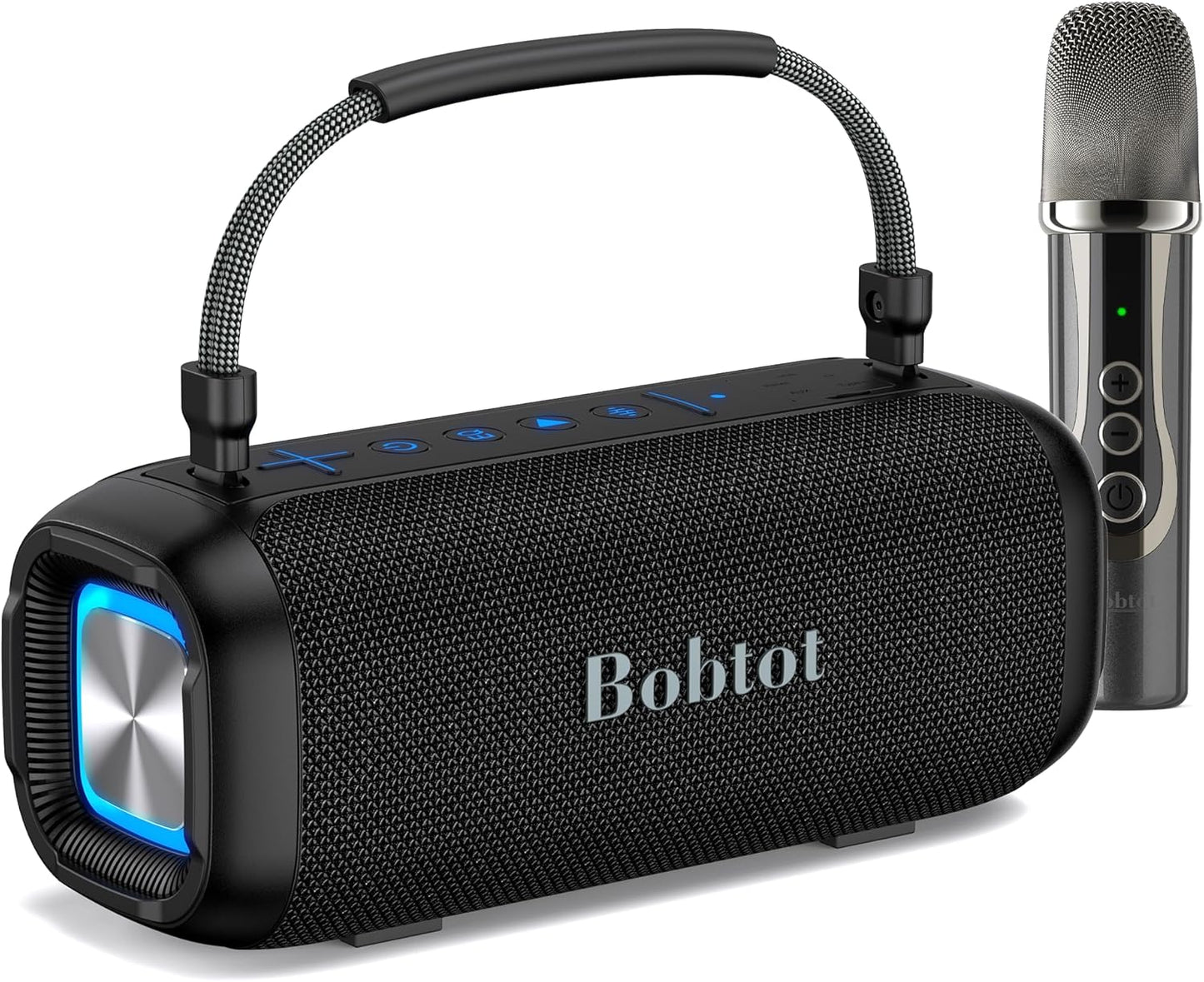 Portable Karaoke Machine, Bluetooth Speaker with Microphone, Three Echo Levels, Indoor and Outdoor Modes, IPX6, BT 5.3, Supports AUX, TF, USB - PuriLite