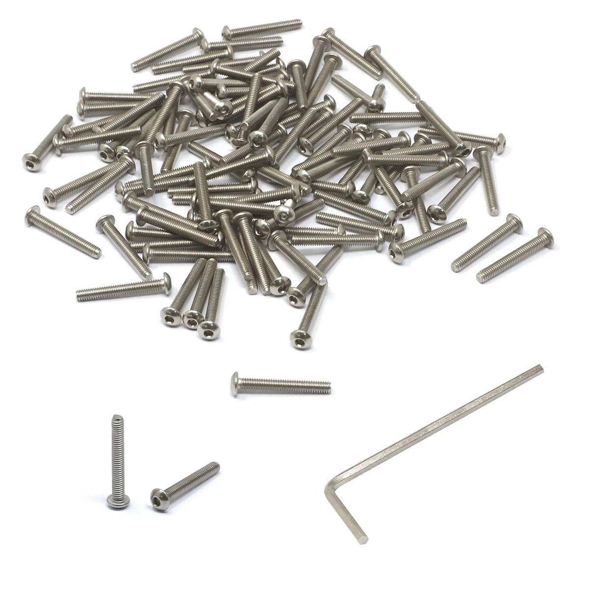 iexcell 50 Pcs M6 x 20mm Thread Pitch 1 mm Stainless Steel 304 Hex Socket Button Head Cap Screws Bolts Kit - PuriLite