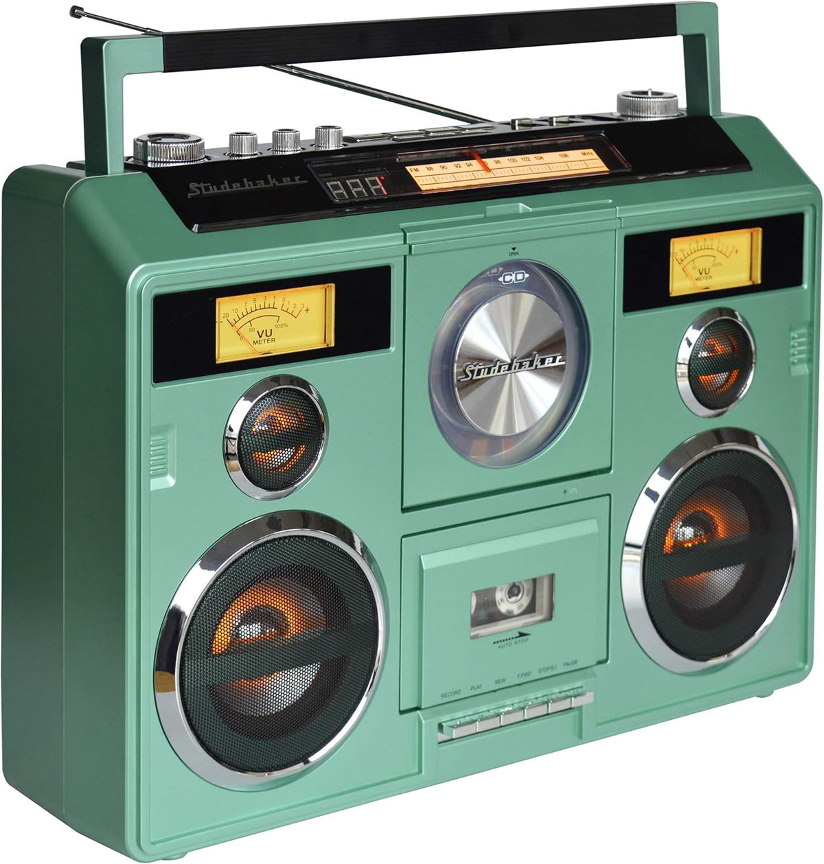 Sound Station Portable Stereo with Bluetooth/CD/AM-FM Radio/Cassette Recorder (Silver) - PuriLite
