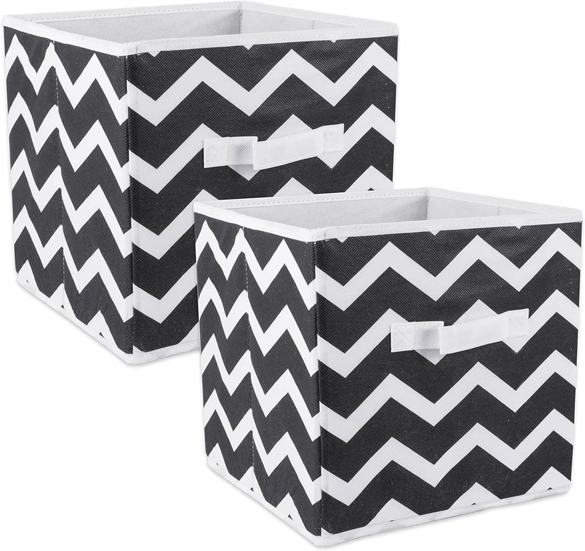 DII Foldable Fabric Storage Containers for Nurseries, Offices, Closets, Home Decor, Cube Organizers & Everyday Storage Needs, (Large - 11 x 11 x 11) Scroll Nautical Blue - Set of 2 - PuriLite