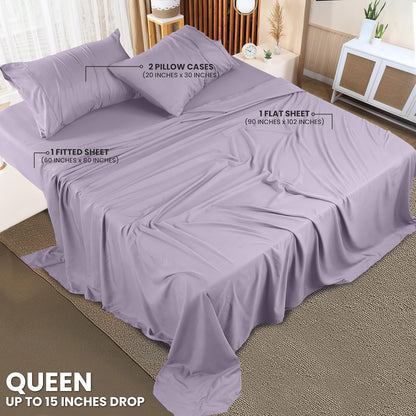 Utopia Bedding Queen Bed Sheet Set - 4 Piece Bedding - Soft Brushed Microfiber Fabric - Shrinkage & Fade Resistant - Easy Care (White) - PuriLite
