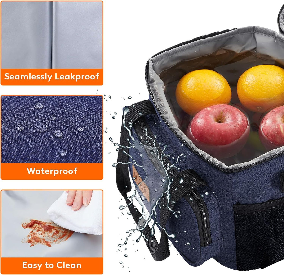 Lifewit Large Lunch Bag for Adults, 24-Can 15L Insulated Lunch Box Leakproof Soft Cooler Cooling Tote for Men Women, Waterproof Reusable Cooler Bags for Work Office Outdoor Picnic Camping, Black - PuriLite