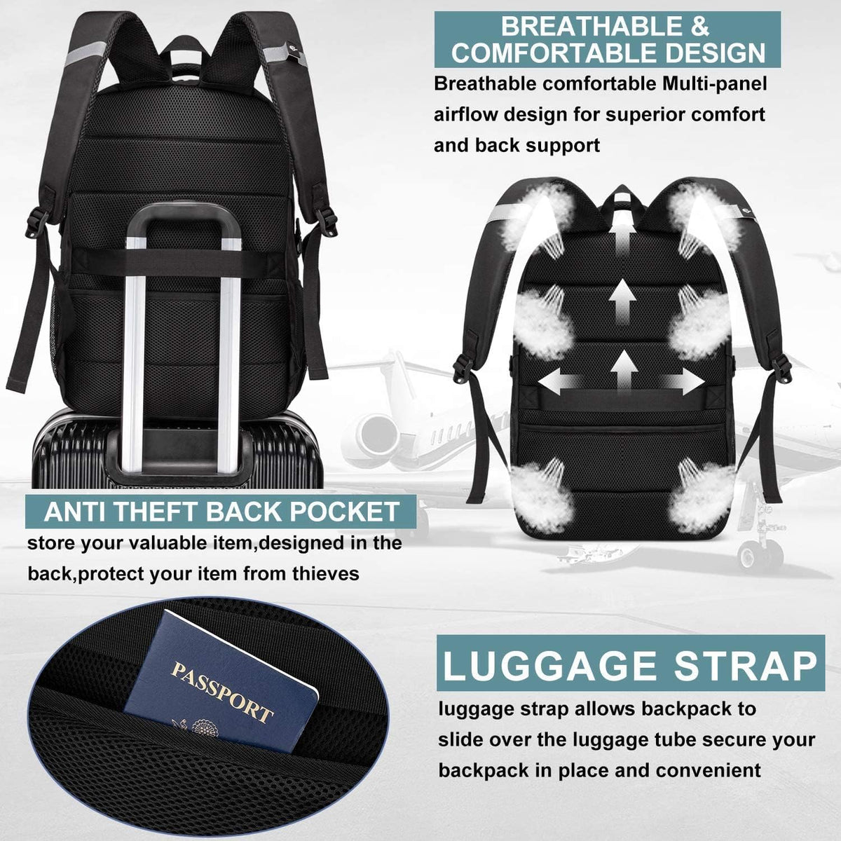 Laptop Backpack Travel Computer Backpack College Bookbag School Backpack - PuriLite