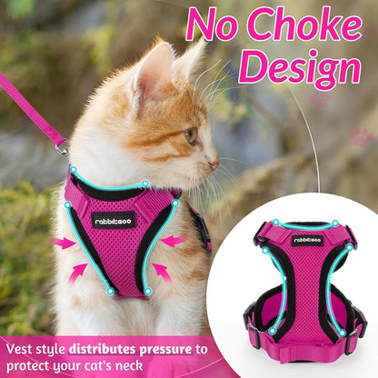rabbitgoo Cat Harness and Leash for Walking, Escape Proof Soft Adjustable Vest Harnesses for Small Medium Cats, Easy Control Breathable Reflective Strips Jacket, XS, Black - PuriLite