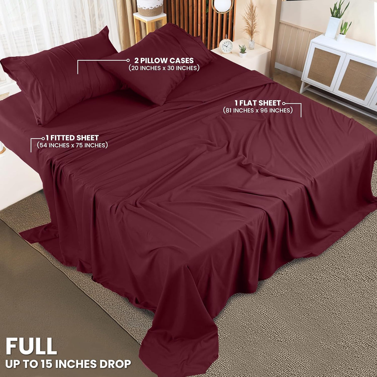 Utopia Bedding Queen Bed Sheet Set - 4 Piece Bedding - Soft Brushed Microfiber Fabric - Shrinkage & Fade Resistant - Easy Care (White) - PuriLite