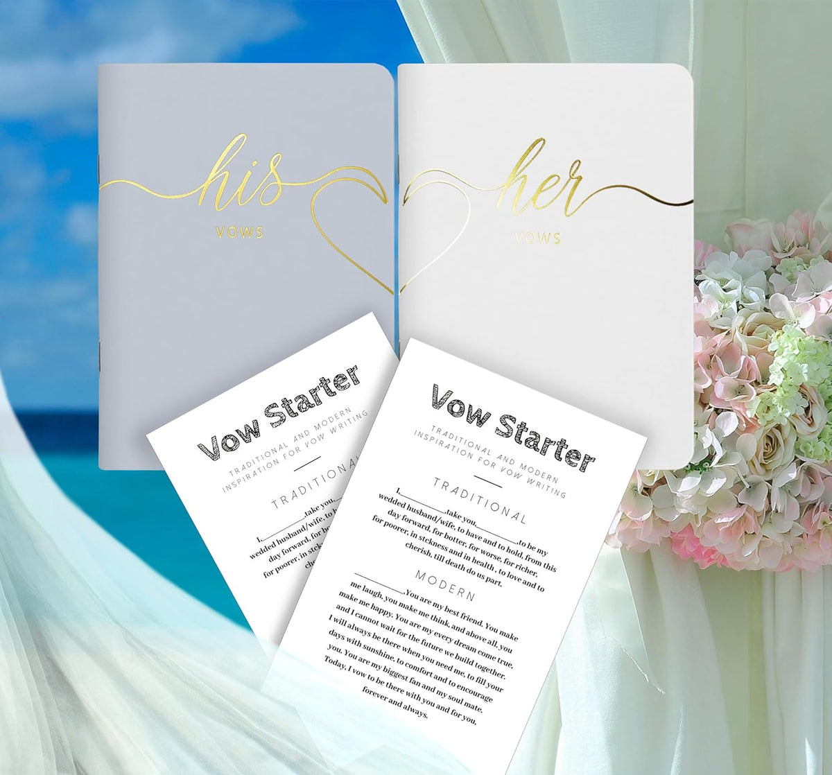 LSSH GmbH Vow Books - His and Hers Wedding Essentials, 28 Pages, 5.5" X 4" (Dark Green & Sage) - PuriLite