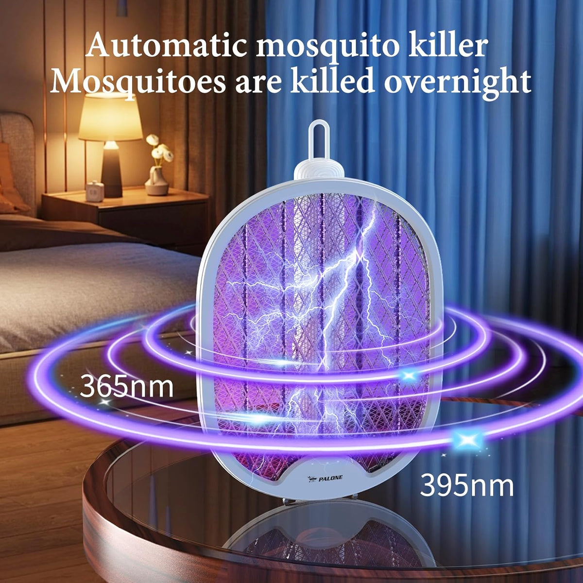 PALONE Solar Bug Zapper with 5.5W Solar Panel Charging, USB Charging Bug Zapper Light for Outdoor and Indoor - PuriLite