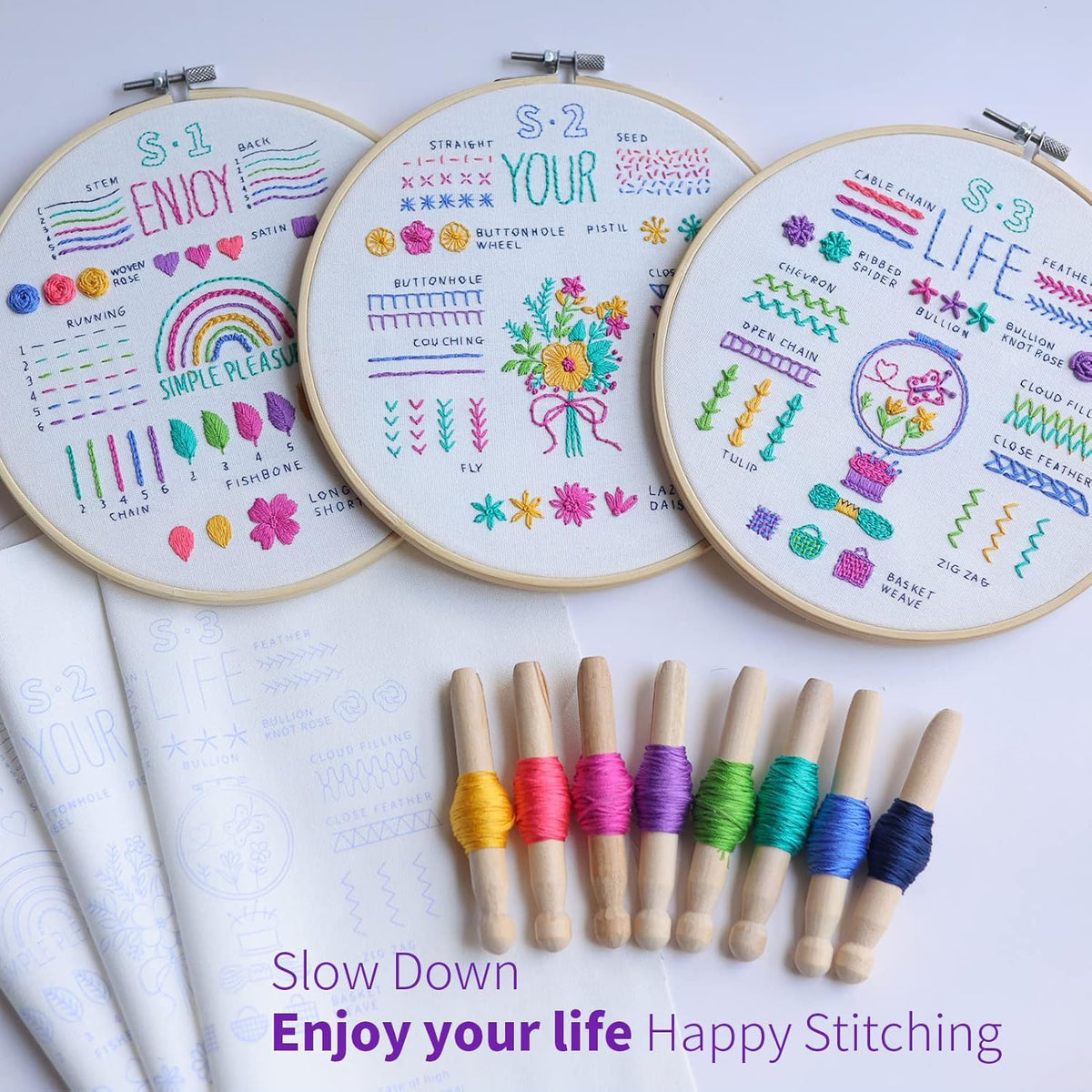 Purilite Select 3 Pack Beginner Embroidery Kits - PuriLite