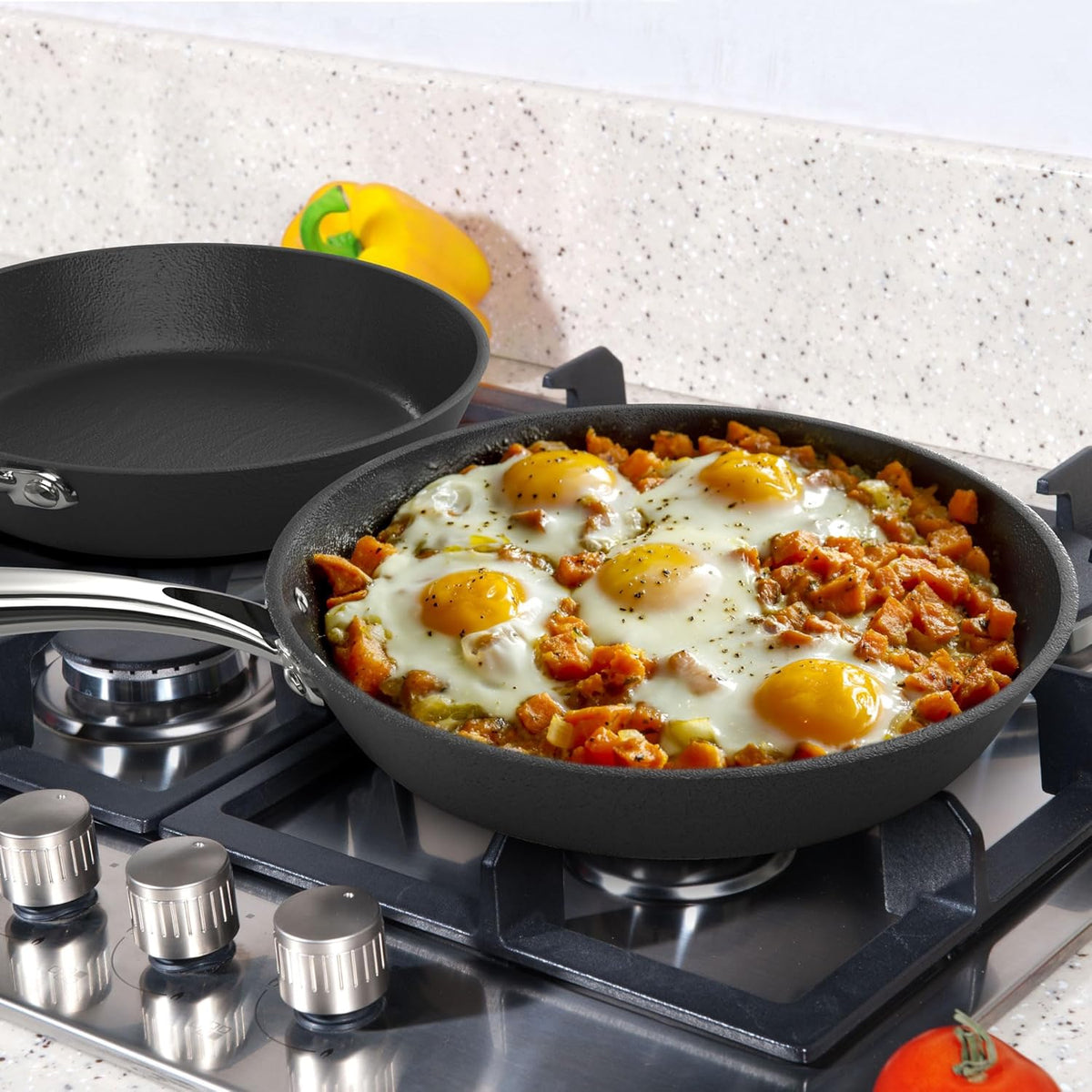 imarku Non Stick Frying Pans - 10 inch Frying Pan Nonstick Skillet, Egg Pan Omelette with Cool Stainless Steel Handle, Dishwasher Safe, Free of PFAS&PFOA, Easy Cleanup, Gifts for Men and Women - PuriLite