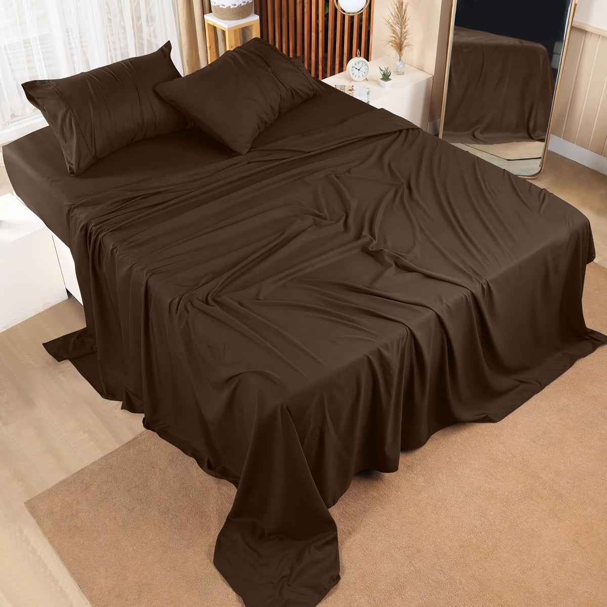 Utopia Bedding Queen Bed Sheet Set - 4 Piece Bedding - Soft Brushed Microfiber Fabric - Shrinkage & Fade Resistant - Easy Care (White) - PuriLite