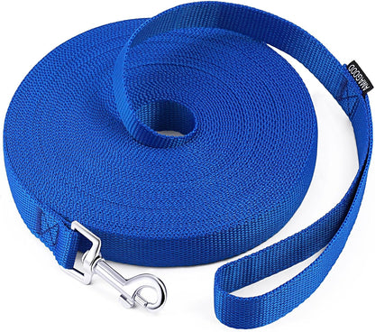 AMAGOOD Dog/Puppy Obedience Recall Training Agility Lead-15 ft 20 ft 30 ft 50 ft Long Leash-for Dog Training,Tie Out,Play,Safety,Camping (15 feet, Black) - PuriLite