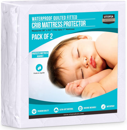 Purilite Select Waterproof Crib Fitted Mattress Protector (Pack of 2) - PuriLite