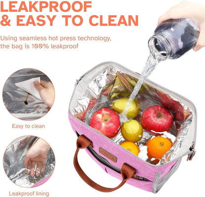 Lunch Bag for Women & Men, Insulated Lunch Box Cooler Tote Bags, Adult Reusable Lunch Boxes with Water Resistant for Work, Travel and Picnic (Grey) - PuriLite