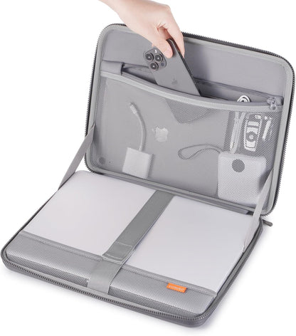 DOMISO 15.6 inch Laptop Sleeve with Handle Protective Shockproof Waterproof EVA Case for 15.6" Yoga 720 IdeaPad 310 320 ThinkPad T570/Legion 5 Gen 6/HP Envy 15/15.6" Notebooks, Dark Blue - PuriLite