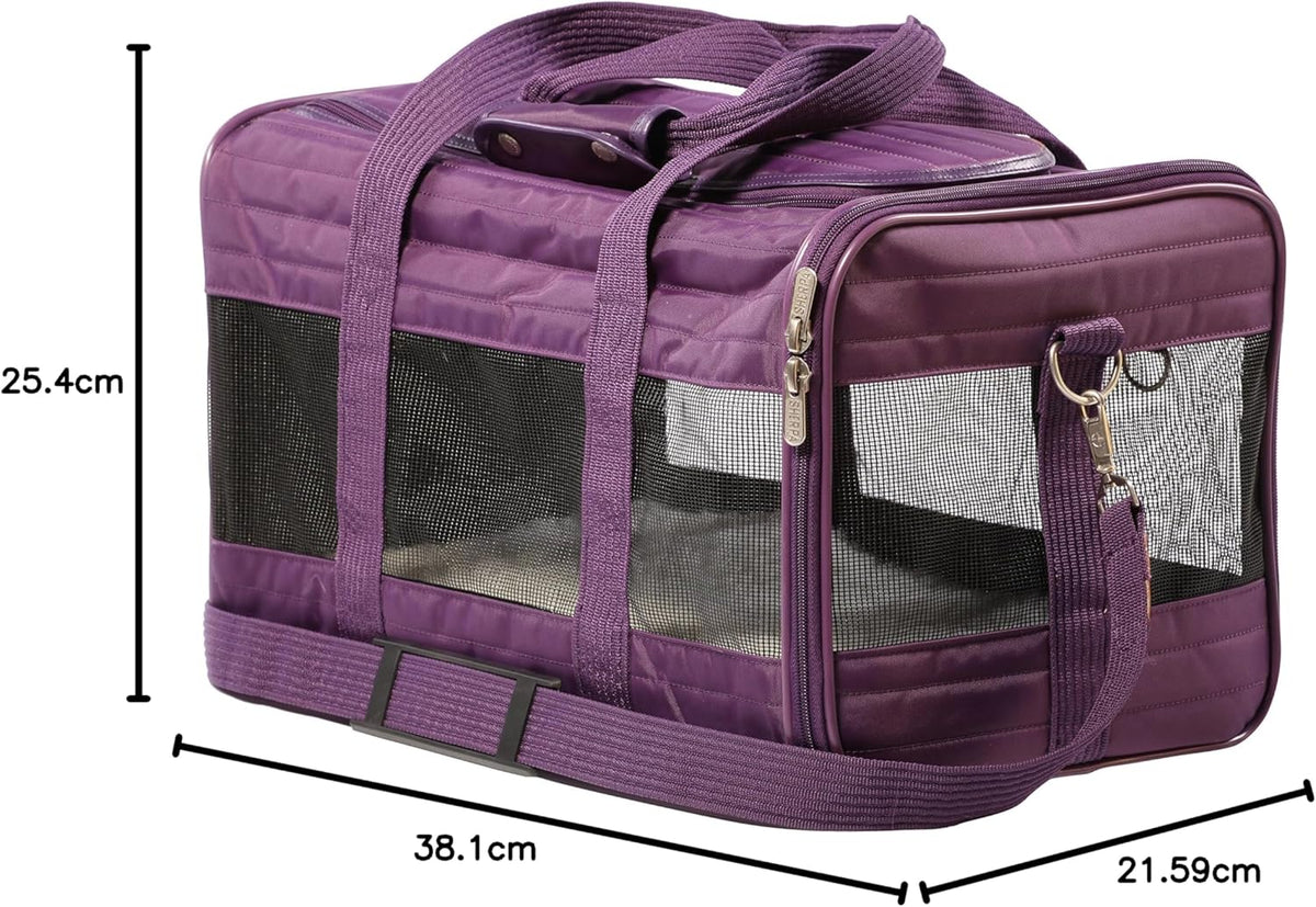 Sherpa Original Deluxe Travel Bag Pet Carrier, Airline Approved & Guaranteed-On-Board - Mesh Panels & Spring Frame, Locking Safety Zippers, Machine Washable Liner - Charcoal Gray, Medium - PuriLite