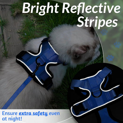 rabbitgoo Cat Harness and Leash for Walking, Escape Proof Soft Adjustable Vest Harnesses for Small Medium Cats, Easy Control Breathable Reflective Strips Jacket, XS, Black - PuriLite