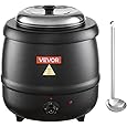 CLIVIA Soup Warmer, 11 Qt Soup Kettle Warmer Electric Commercial Food Kettle Warmer Coountertop with Hinged Lid & Detachable Stainless Steel Insert Pot for Restaurant/Buffet/Hotel/Family, Black - PuriLite