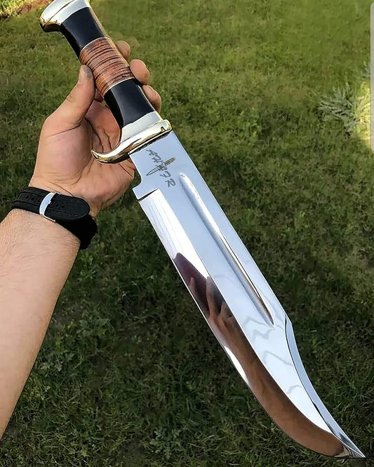 KE-0547-HK D 2 Steel Custom And Handmade 18" Buffalo Horn Handle Large Bowie Knife - Grand Couteau Bowie - Couteaux de Chasse Personnalisés - Couteau de Chasse Fait Main - PuriLite