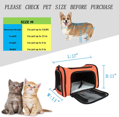 NextFri Soft Sided Carrier for Cats Dogs,TSA Airline Approved Collapsible Travel Pet Carrier (Magenta, Medium) - PuriLite