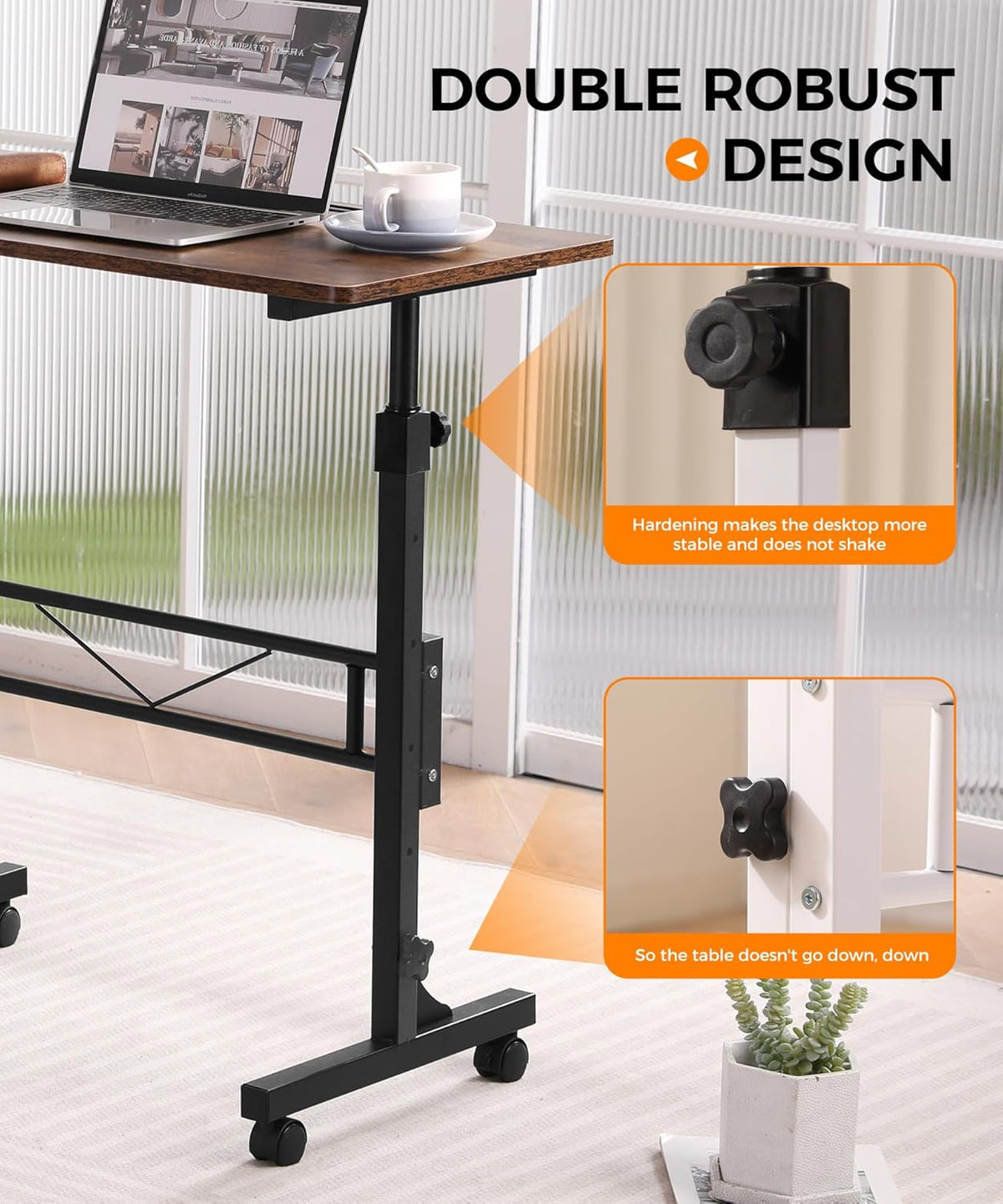 Purilite Select 32-Inch Adjustable Height Mobile Standing Desk - PuriLite