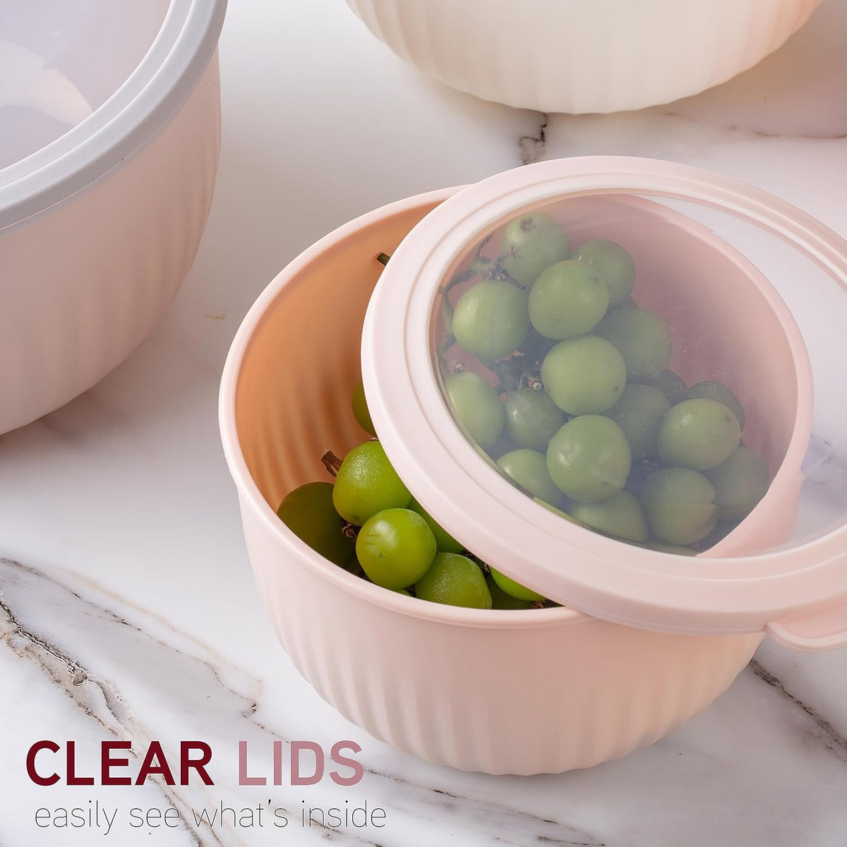 COOK WITH COLOR Prep Bowls with Lids- 8 Piece Nesting Plastic Small Mixing Bowl Set with Lids (Teal Ombre) - PuriLite