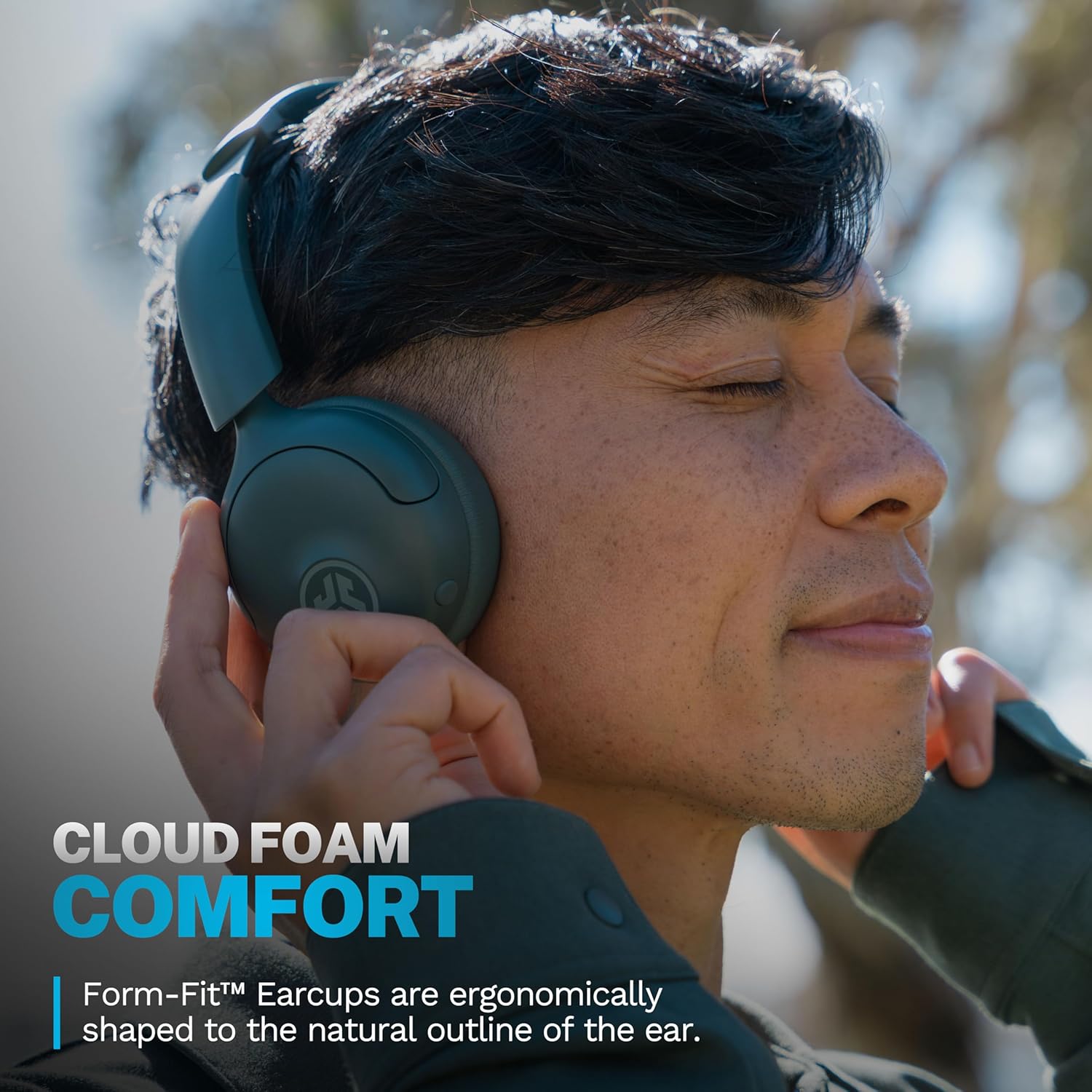 JLab Go Lux ANC Wireless Headphones, Cloud White, Hybrid Active Noise Cancelling, Premium On-Ear Bluetooth Headset, Customizable Sound, Be Aware Mode, Cloud Foam Comfort, Multipoint Connection - PuriLite