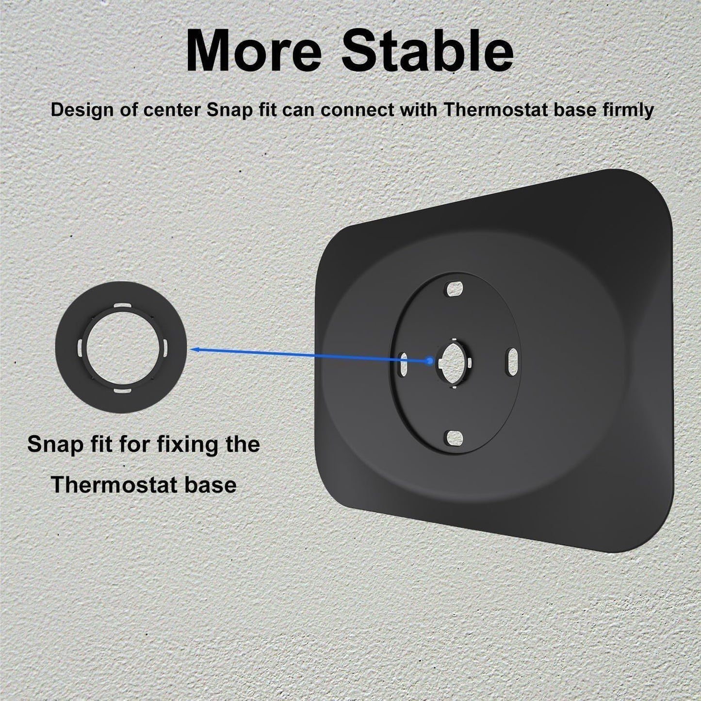 BAOKZZOM Nest Thermostat Wall Plate Cover Replacement Compatible with Google Nest Learning Thermostat (4th Gen), Practical Nest Learning Thermostat 4 Trim Kit, Snap fit Design (Black, 1 Pack) - PuriLite