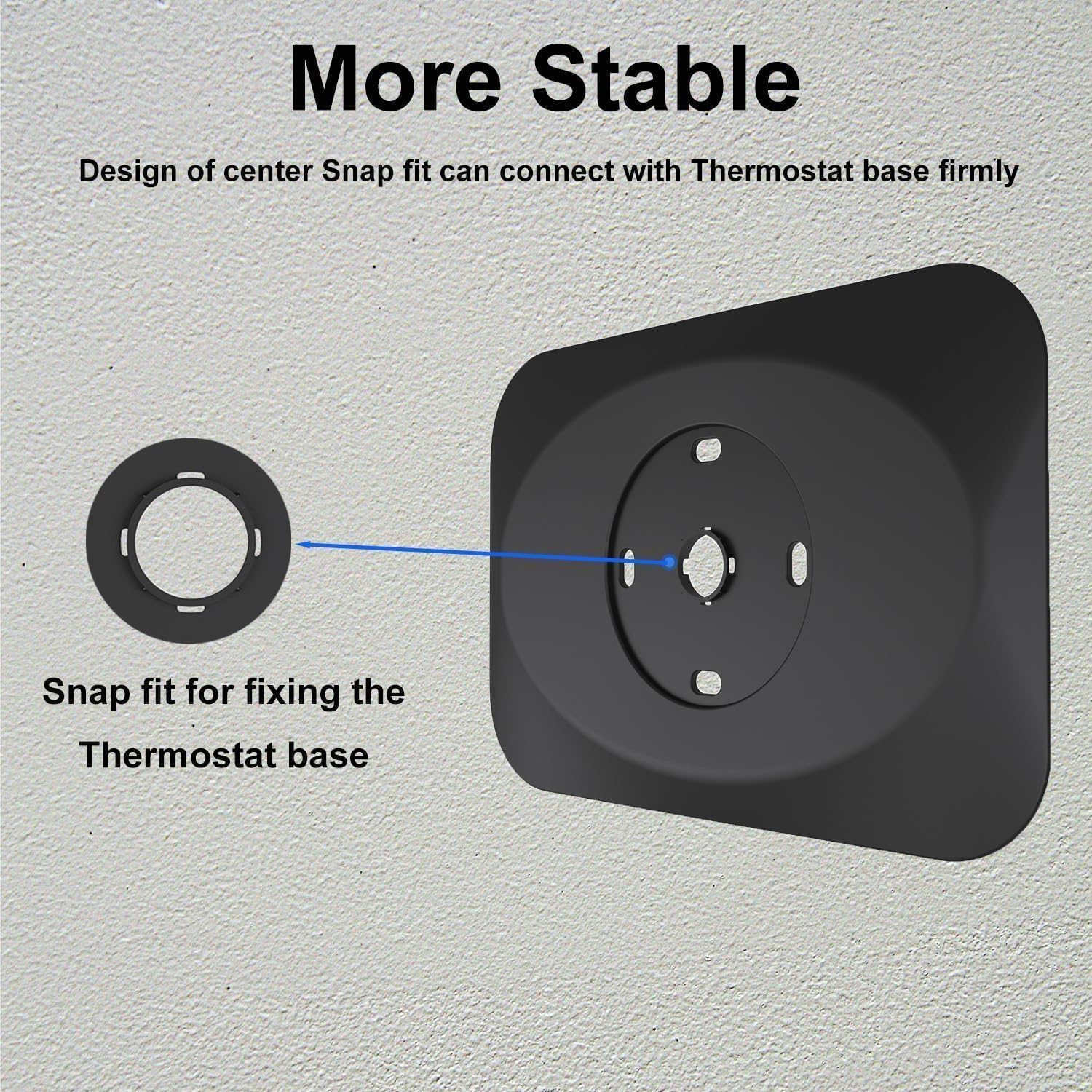 BAOKZZOM Nest Thermostat Wall Plate Cover Replacement Compatible with Google Nest Learning Thermostat (4th Gen), Practical Nest Learning Thermostat 4 Trim Kit, Snap fit Design (Black, 1 Pack) - PuriLite