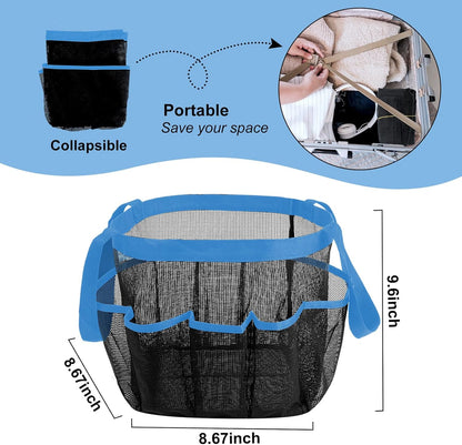 Attmu Mesh Shower Caddy Portable for College Dorm Room Essentials with 8 Pockets, Hanging Shower Caddy Basket Tote Bag Toiletry Accessories for Bathroom - PuriLite