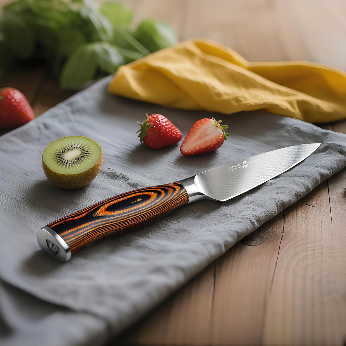 TUO Boning Knife - Razor Sharp Fillet Knife - High Carbon German Stainless Steel Kitchen Cutlery - Pakkawood Handle - Luxurious Gift Box Included - 7 inch - Fiery Phoenix Series - PuriLite