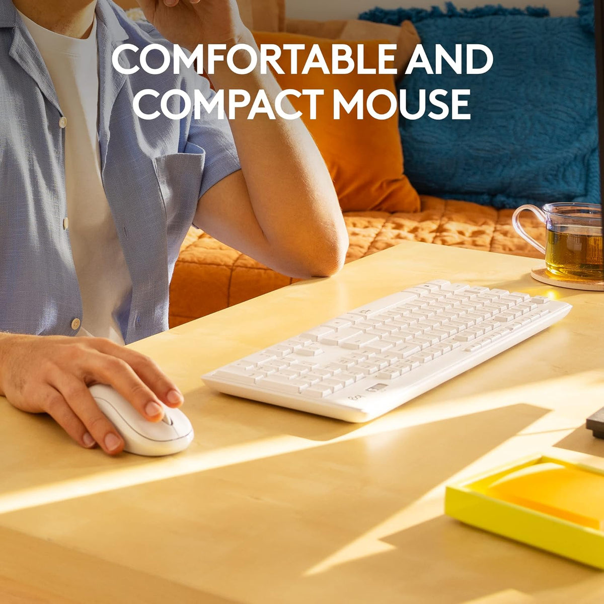 Logitech MK295 Wireless Mouse & Keyboard Combo with SilentTouch Technology, Full Numpad, Advanced Optical Tracking, Lag-Free Wireless, 90% Less Noise - Graphite - PuriLite