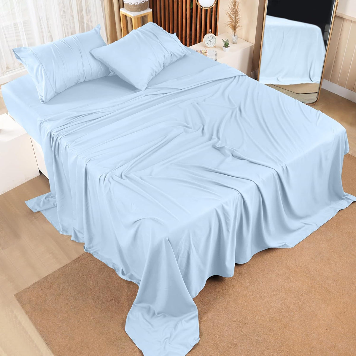 Utopia Bedding Queen Bed Sheet Set - 4 Piece Bedding - Soft Brushed Microfiber Fabric - Shrinkage & Fade Resistant - Easy Care (White) - PuriLite