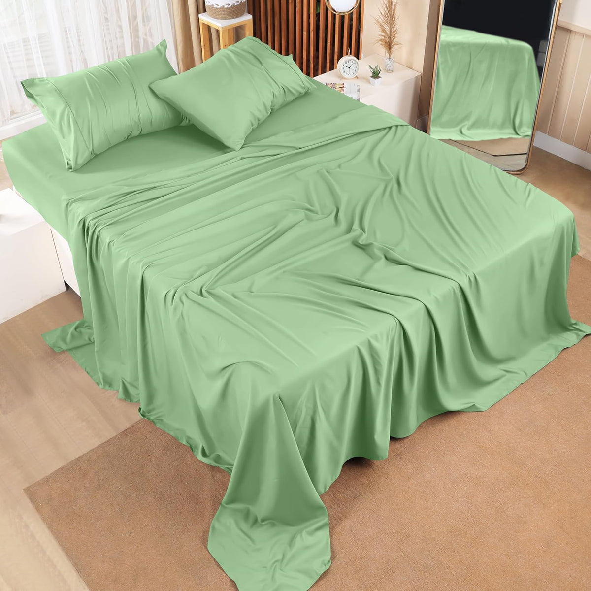 Utopia Bedding Queen Bed Sheet Set - 4 Piece Bedding - Soft Brushed Microfiber Fabric - Shrinkage & Fade Resistant - Easy Care (White) - PuriLite