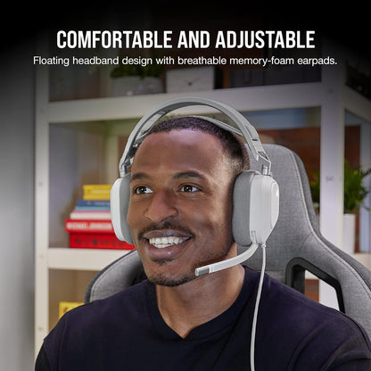 Corsair HS80 RGB USB Premium Gaming Headset with Dolby Audio 7.1 Surround Sound (Broadcast-Grade Omni-Directional Microphone, Memory Foam Earpads, High-Fidelity Sound, Durable Construction) Carbon - PuriLite