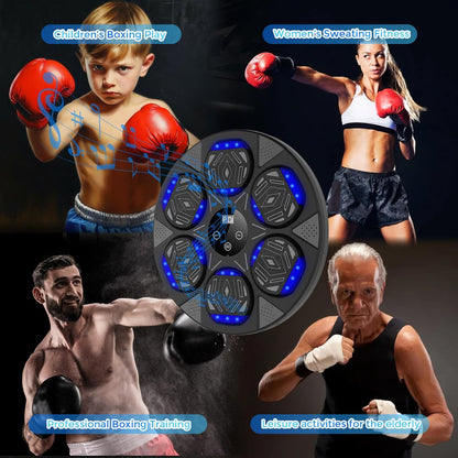2025 Upgraded Music Boxing Machine for Adults & Kids - Wall-Mounted Smart Punching Target with Boxing Gloves, Home Gym & Office Training Equipment (Latest Model) - PuriLite