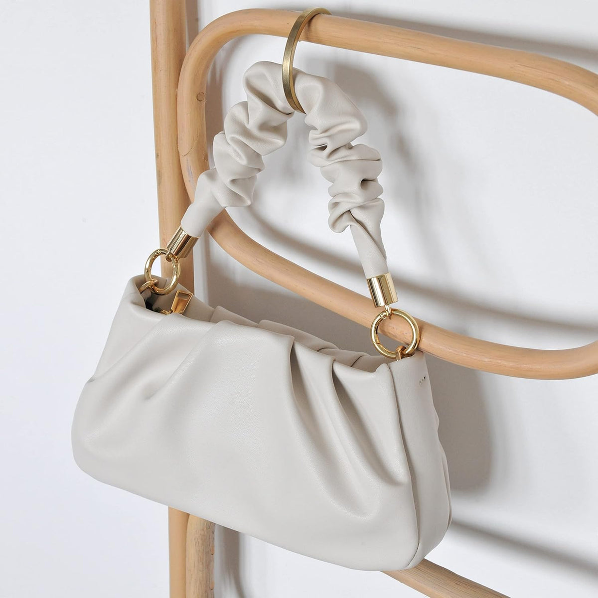 Cloud Pouch Bag Women Shoulder Handbag Soft Vegan Leather Vintage Hobo Chain Cross body Bag - PuriLite