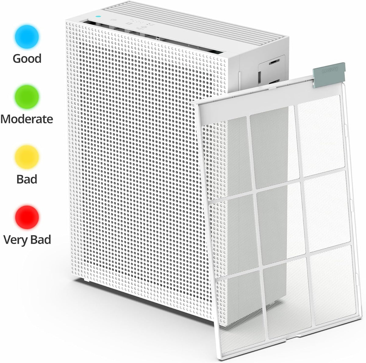 Coway Airmega 150 True HEPA Air Purifier with Air Quality Monitoring, Auto Mode, Filter Indicator, Dove White - PuriLite