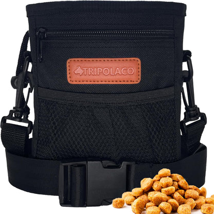 TRIPOLACO Dog Treat Pouch, Large Treat Pouches for Pet Training with Multiple Pockets, Built-in Poop Bag Dispenser & Phone Holder, 3 Wear Styles, Ideal Dog Treat Bag for Training & Walks - PuriLite