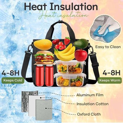 Lunch Bag Insulated Lunch Box Leakproof Lunch Tote Bags for Women Men,Portable Thermal Cooler Bag Lunch Containers with Shoulder Strap for Work, Family, Picnic, School, Outdoor,BBQ C2-Pinkpurple - PuriLite