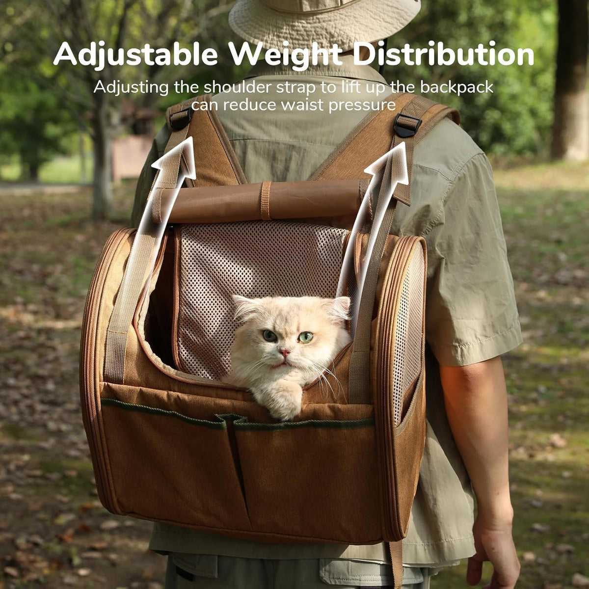 Large Cat Backpack Carrier Expandable Pet Carrier Backpack for Small Dogs Medium Cats Fit Up to 9 KG(20LB), Foldable Puppy Backpack for Travel, Hiking, - PuriLite