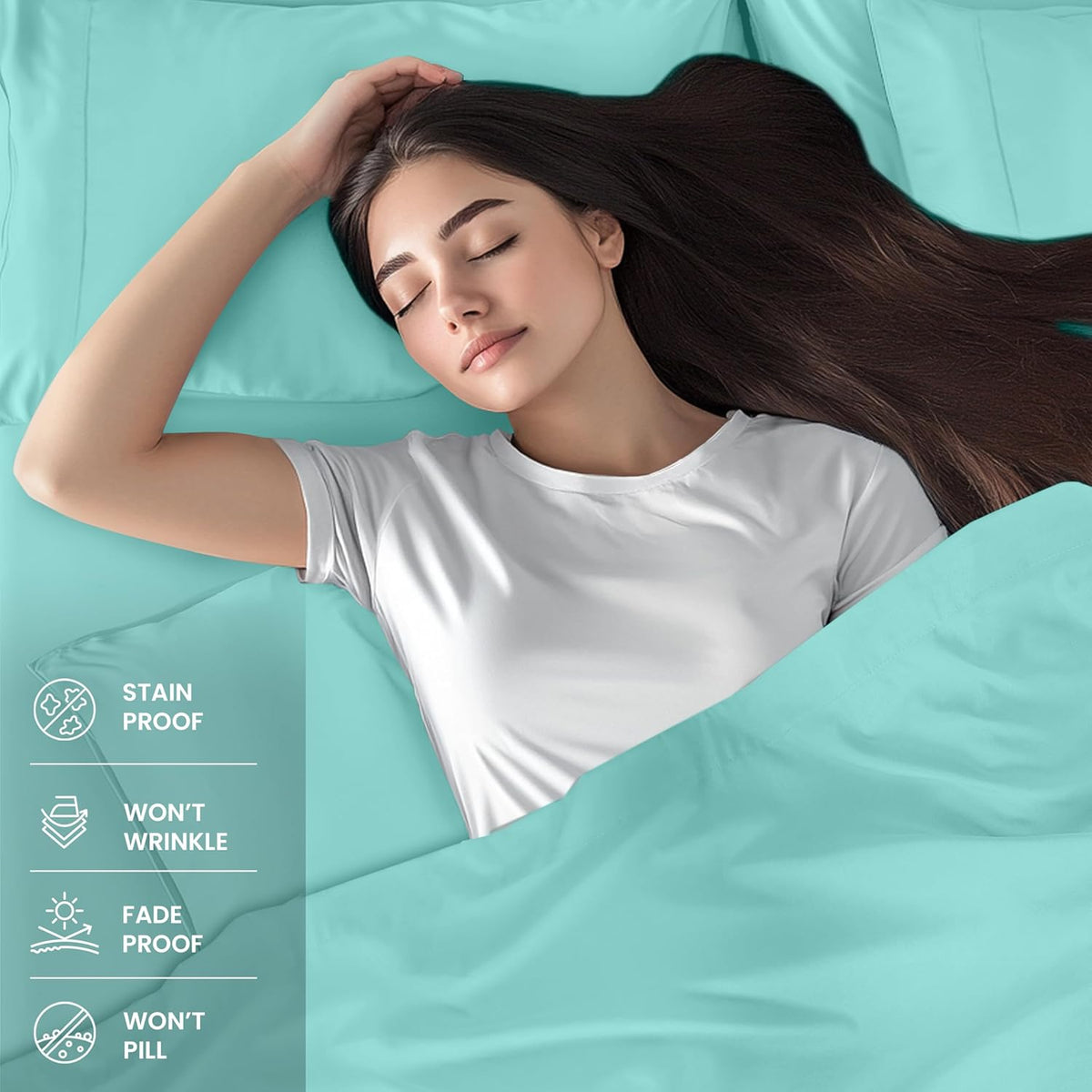 Utopia Bedding Queen Bed Sheet Set - 4 Piece Bedding - Soft Brushed Microfiber Fabric - Shrinkage & Fade Resistant - Easy Care (White) - PuriLite